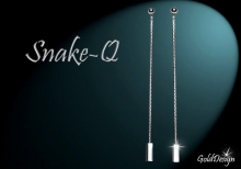 Snake Q - náušnice rhodium
